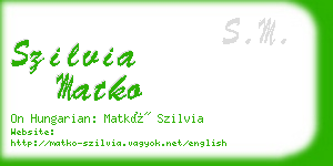 szilvia matko business card